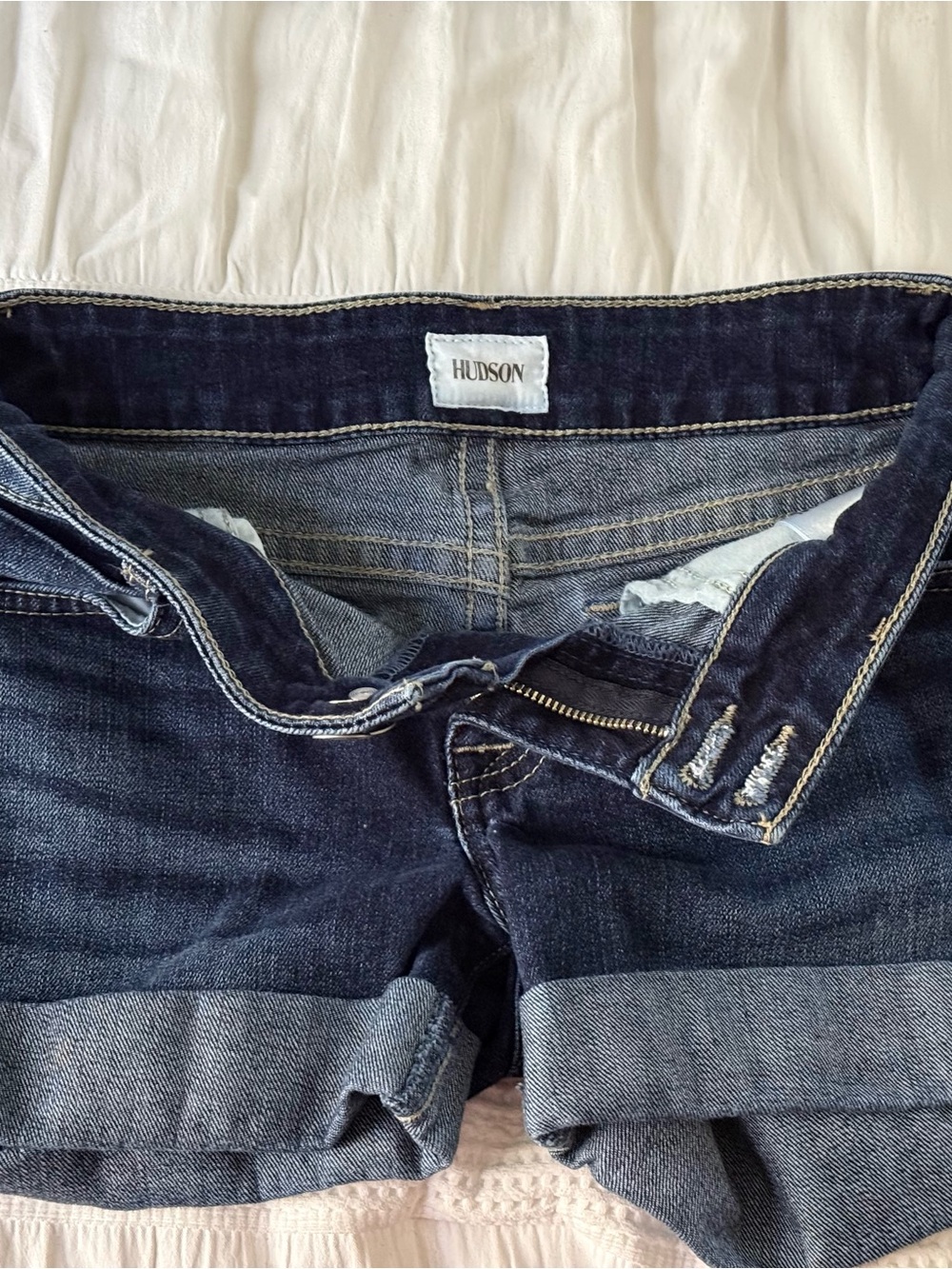 Hudson Jeans Dark Indigo Boyfriend Denim Shorts
